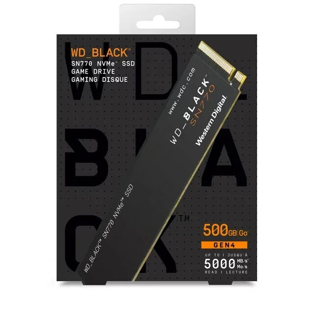 WD Black SN770 NVMe SSD Game Drive Gen4 500GB WDBBDL5000ANC-WRWM Brand New