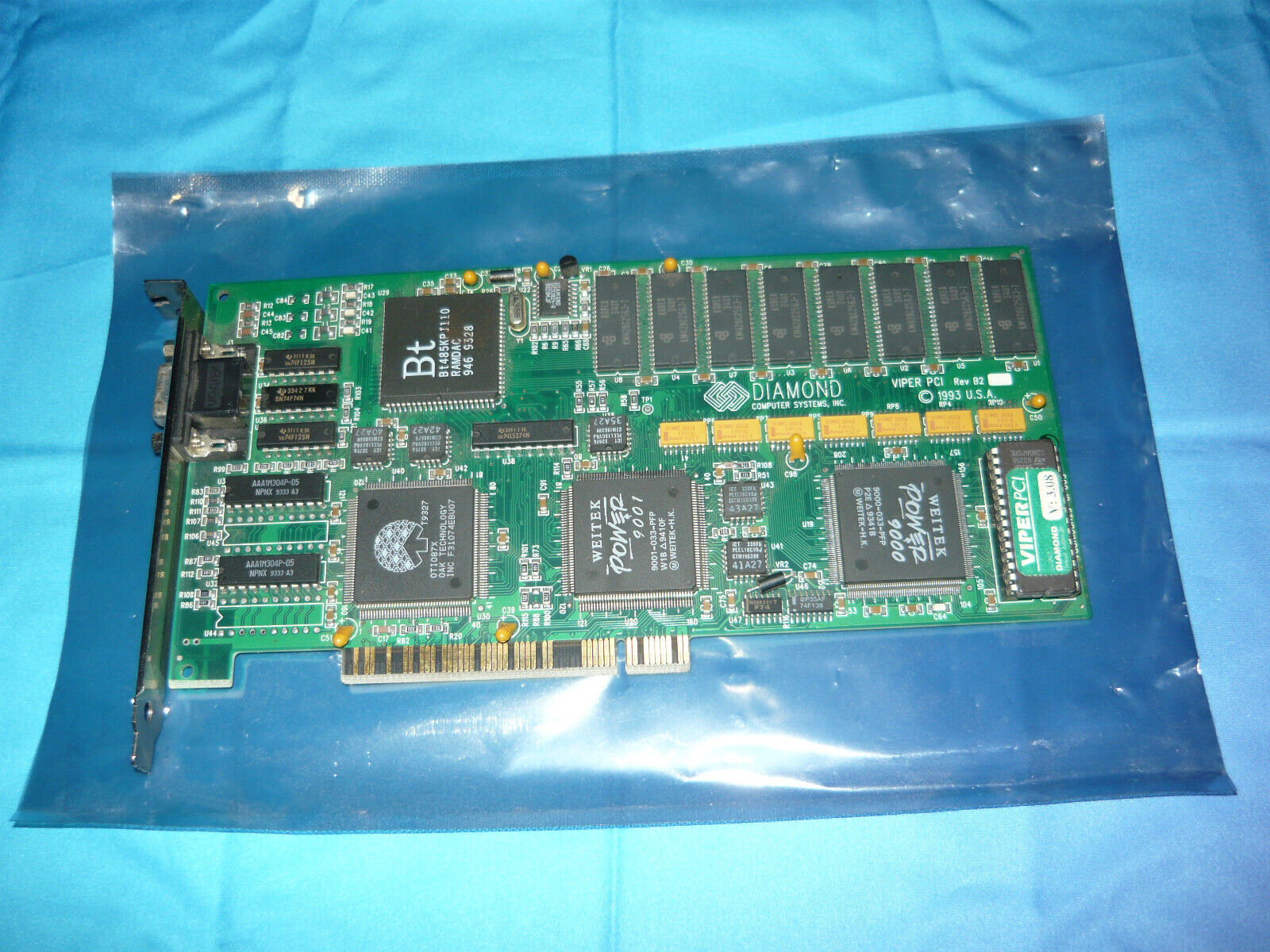 Vintage 1993 Diamond Viper PCI 2MB Video Card Weitek Power 9000/9001 CAD Used