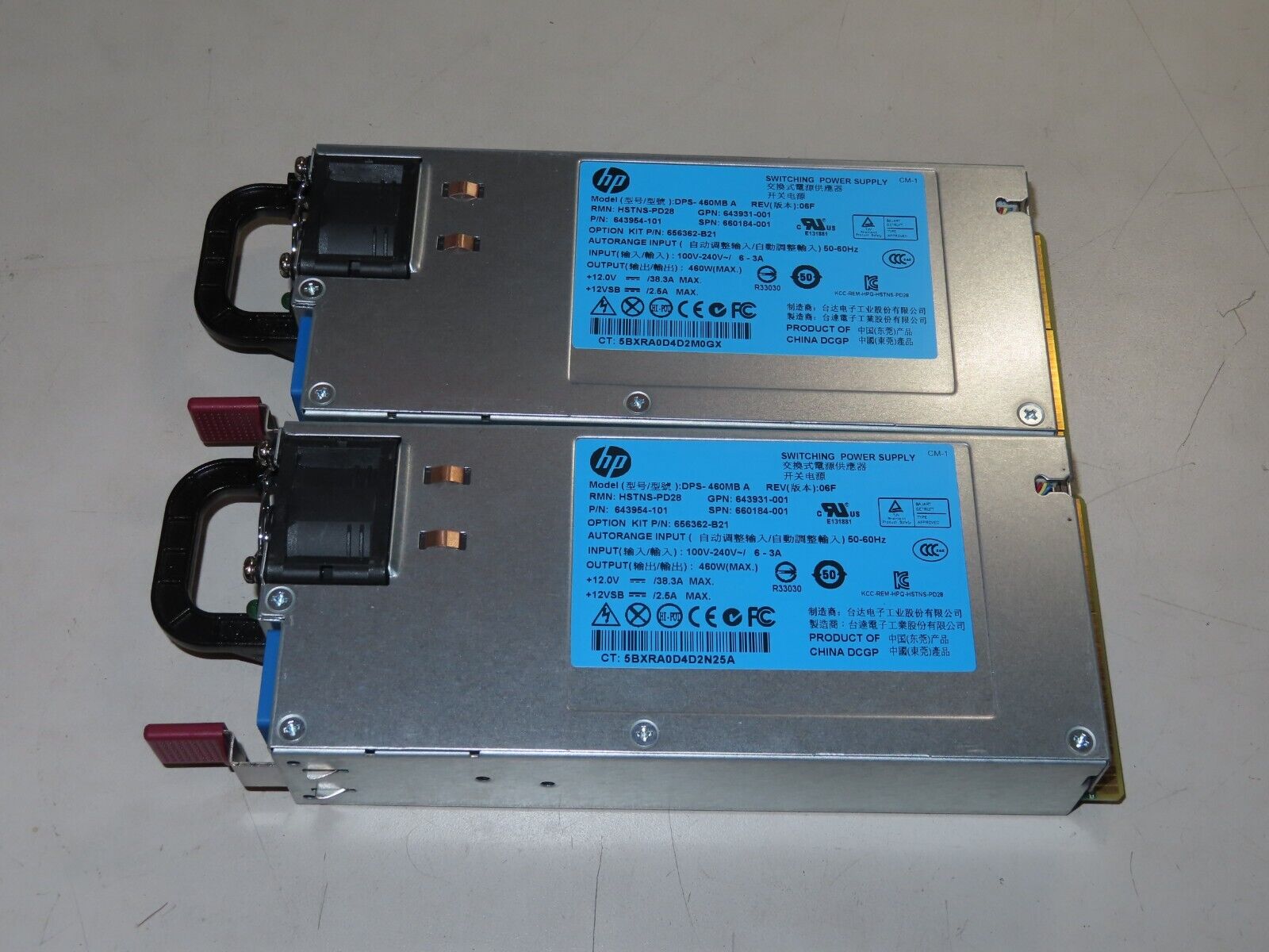 Lot 2x HP DPS-460MB HSTNS-PD28 643954-101 switching power supply