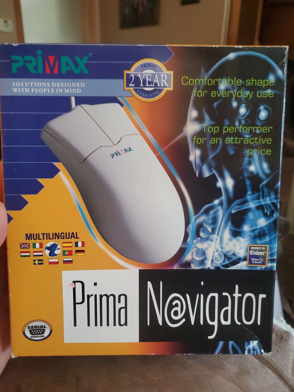 Vintage Primax Prima Navigator Serial Mouse NoS Rare HTF