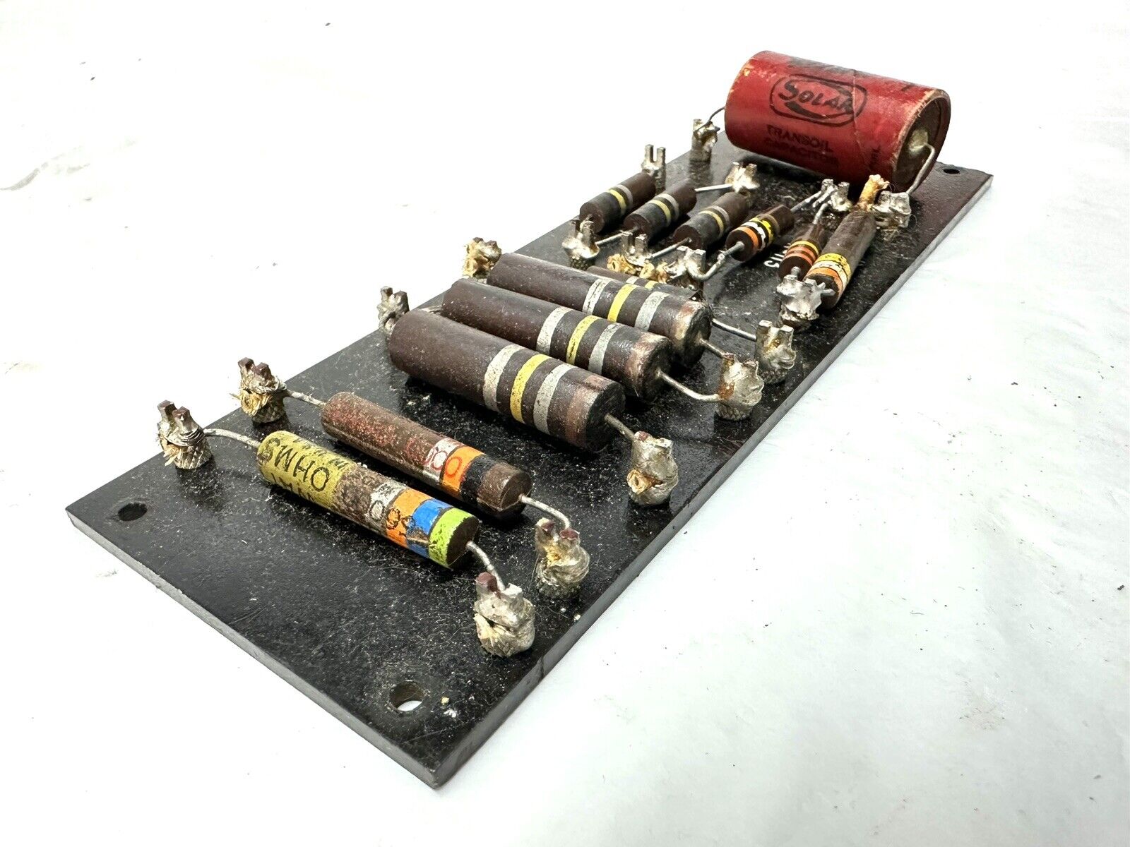 Vintage 50s Circuit Board 8” x 2.5” Analog 2w Resistors SEE PHOTOS