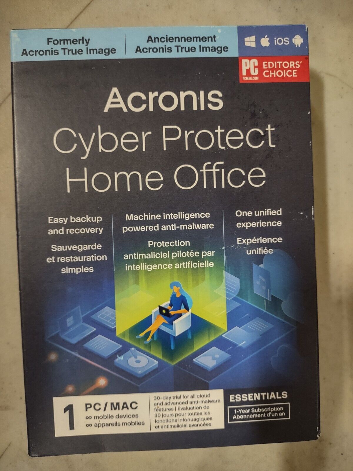 Acronis Cyber Protect Home Office  1 PC/MAC - Essentials version