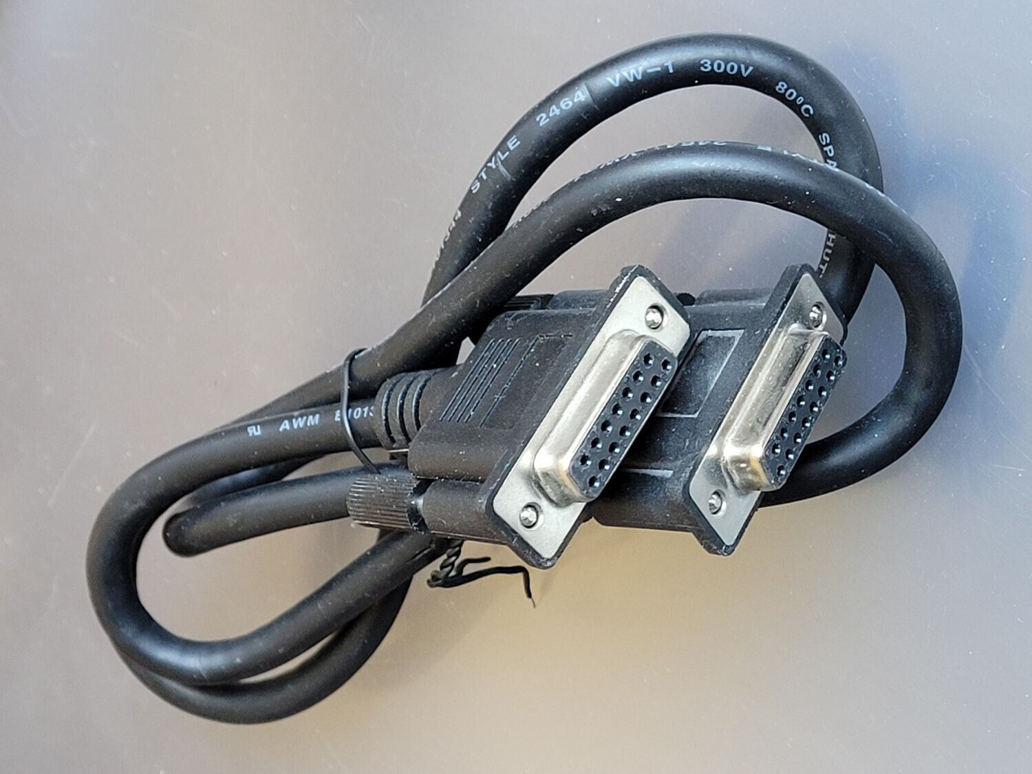 DB15 D-Sub 15-pin D-type Lead Black 80c rated 6 ft Cable Female to Female
