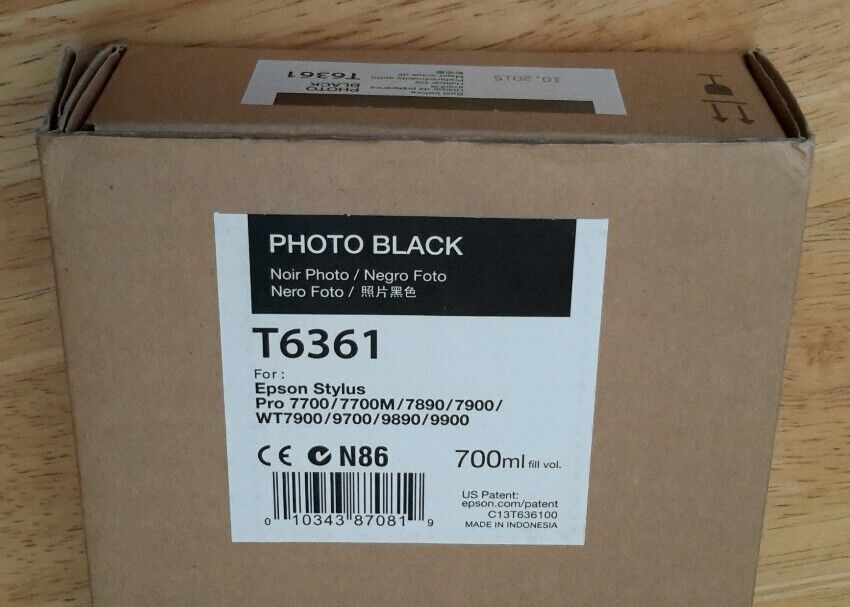 05-2023 NIB EPSON T6361 Photo Black Ink 700ml for Stylus Pro 7890/7900/9890/9900