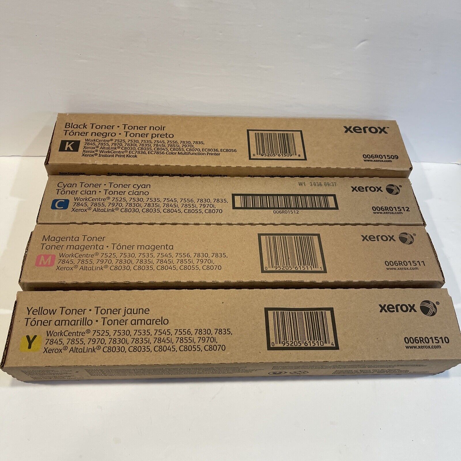 New Sealed Bundle of 4 Genuine Xerox CMYK Toners 006R01509 WorkCentre Full Set