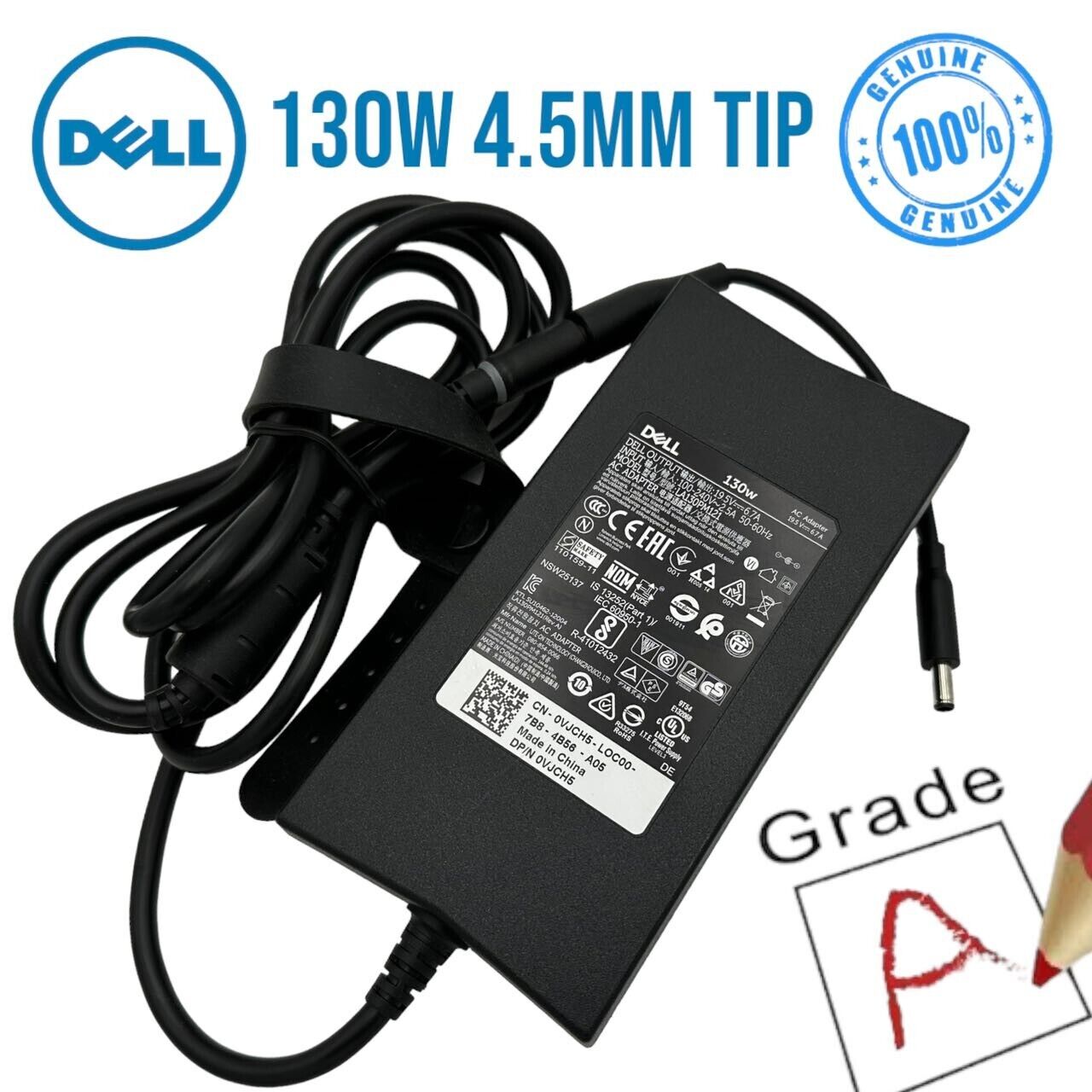 Lot 7 Geniune Dell 130W AC Adapter Charger 4.5mm TIP Precision 5510 5520