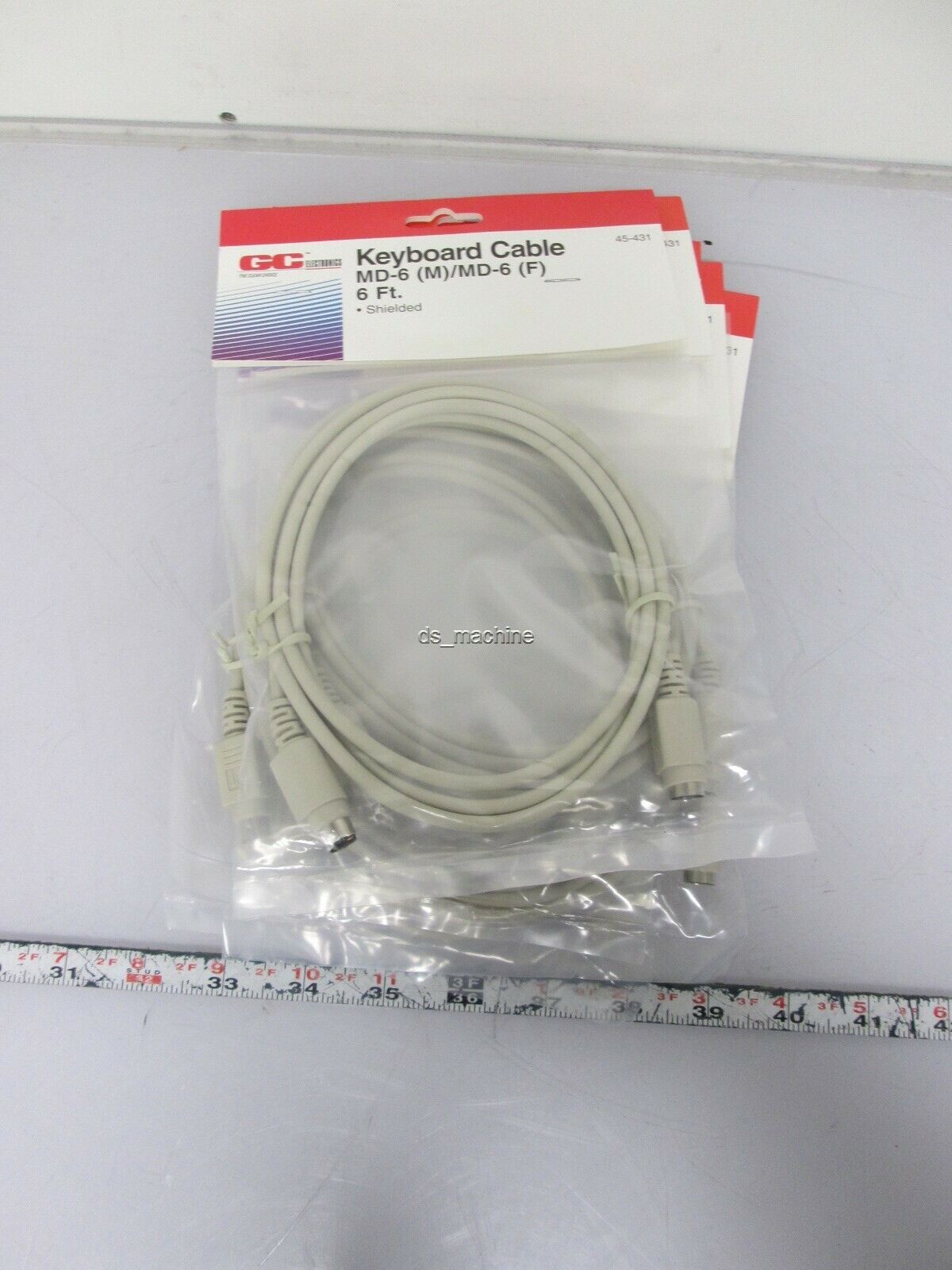Lot of 5 New GC Electronics 45-431 Keyboard Extension Cable 6\' MD-6 PS/2 