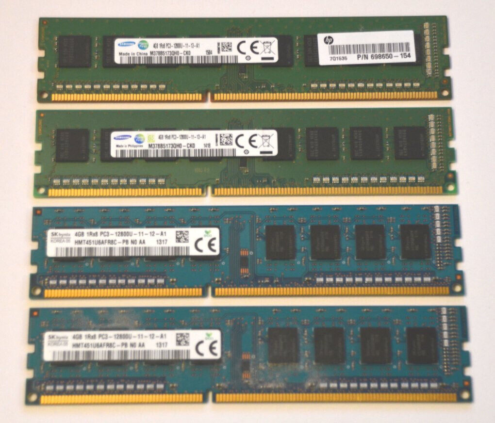 Samsung+Hynix 16GB (4x4GB) PC3-12800U 1600MHz DDR3 Desktop ram