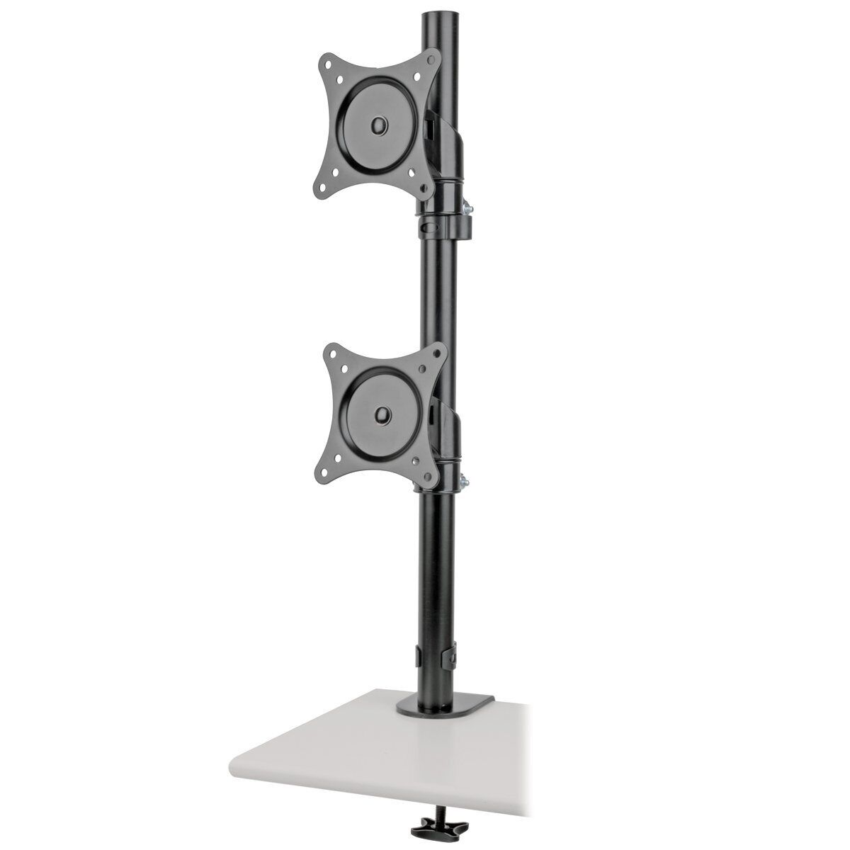 Tripp Lite Dual Vertical Desk Mount Monitor Stand Swivel Tilt Rotate 15-27\