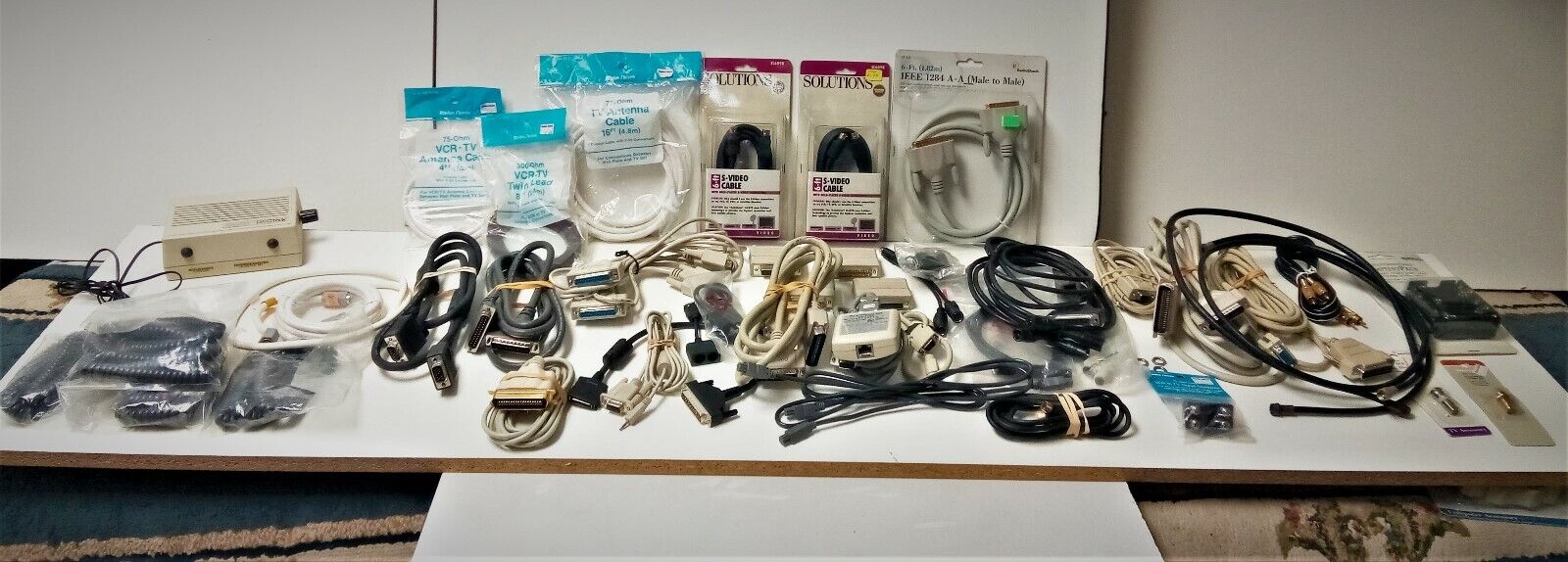 HUGE Lot Of Electronics Phone & Computer Cables Switches Connectors NOS
