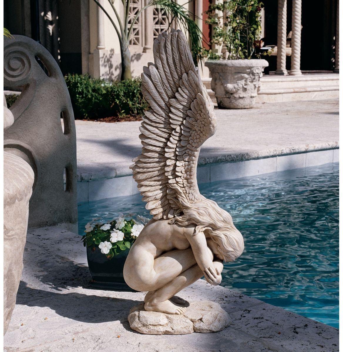 Medium: When Angels Mourn Emotional Winged Memorial Angel Sculpture Statue