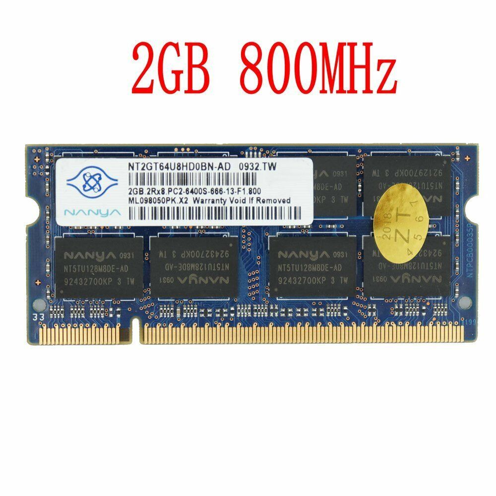 20GB 16GB 8GB 4GB 2GB PC2-6400S DDR2-800MHz SODIMM Laptop RAM For NANYA New Lot