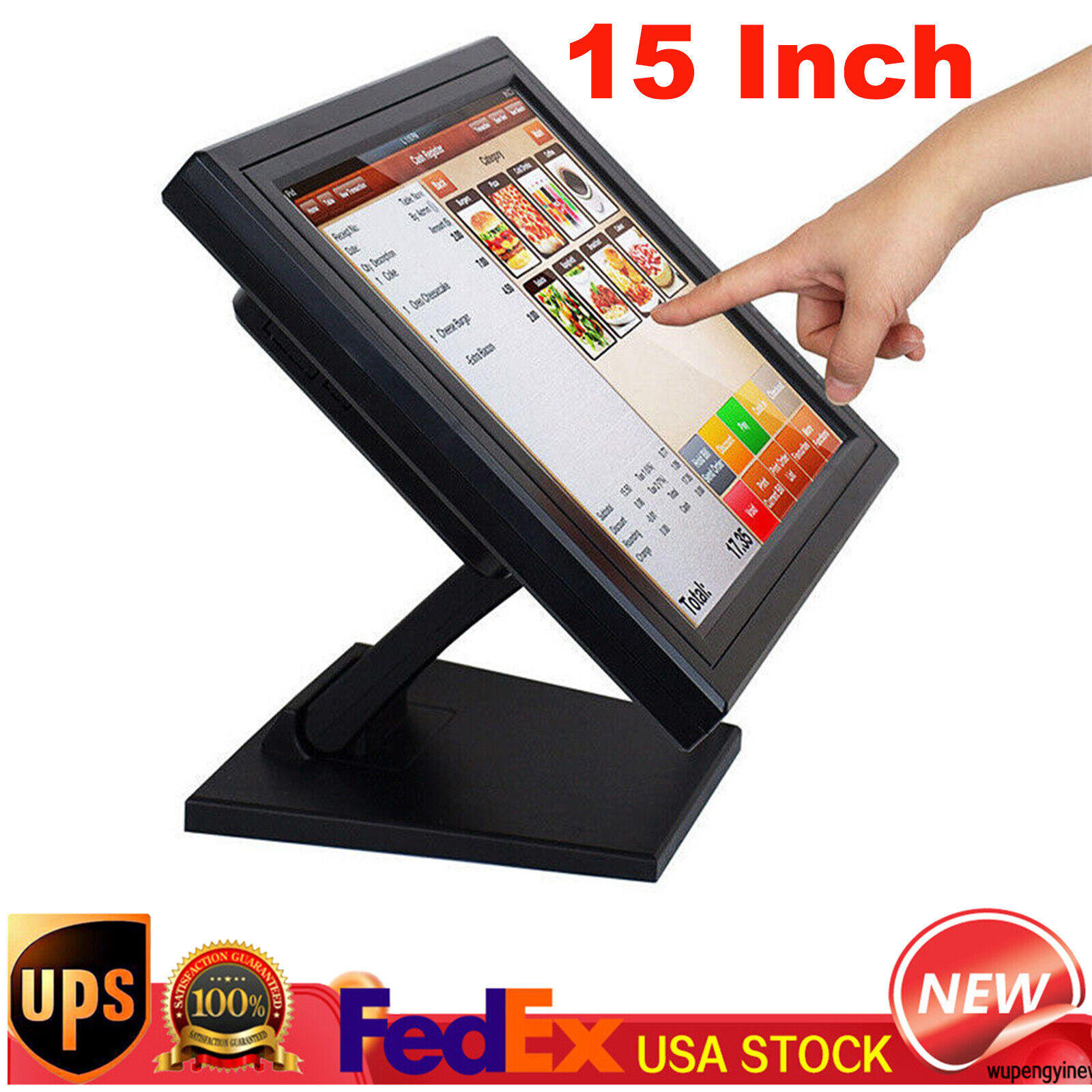 15 inch Electronic Touch Screen Monitor Commercial POS Cash Register for Retail