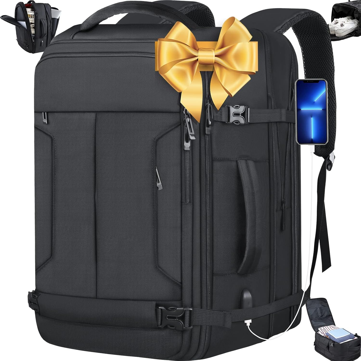50L Carry on Backpack, 18 Inch Large Travel Laptop Lightweight...