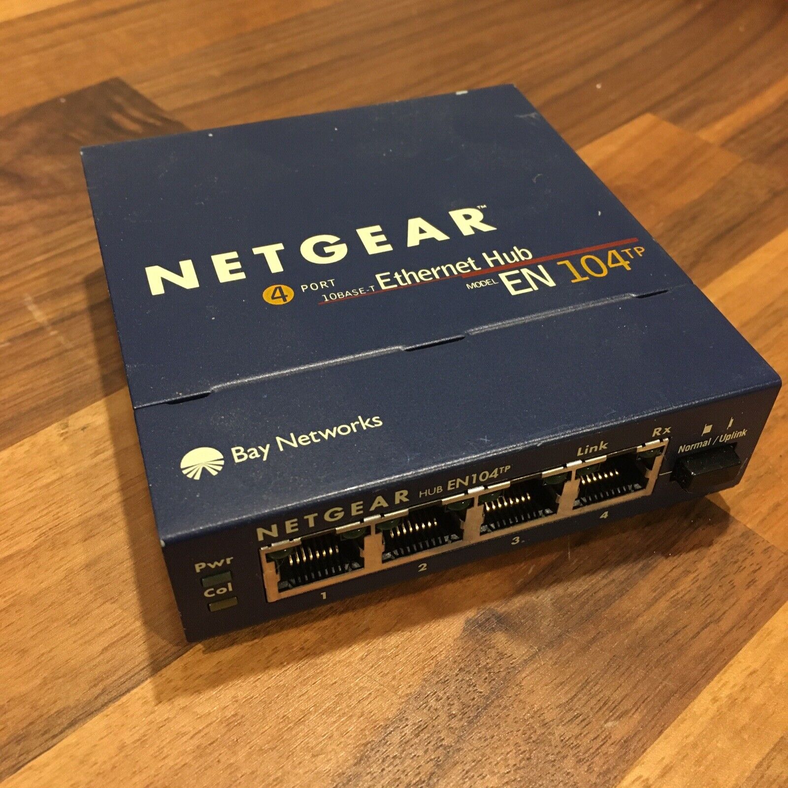 Netgear Blue 4-Port EN104TP Ethernet Hub 10 Mbps RJ-45 NO POWER CABLE UNTESTED