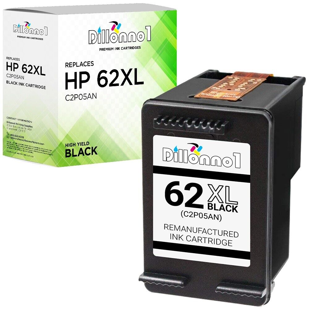 For HP 62XL Black Ink Cartridge HP Envy 5500 5600 7600 8000 Series