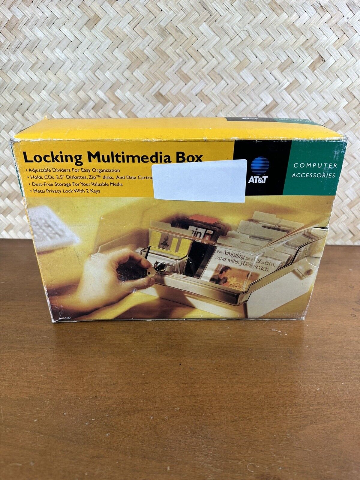 Locking Multimedia Box AT&T Computer Accessories No Key 1998 Vintage
