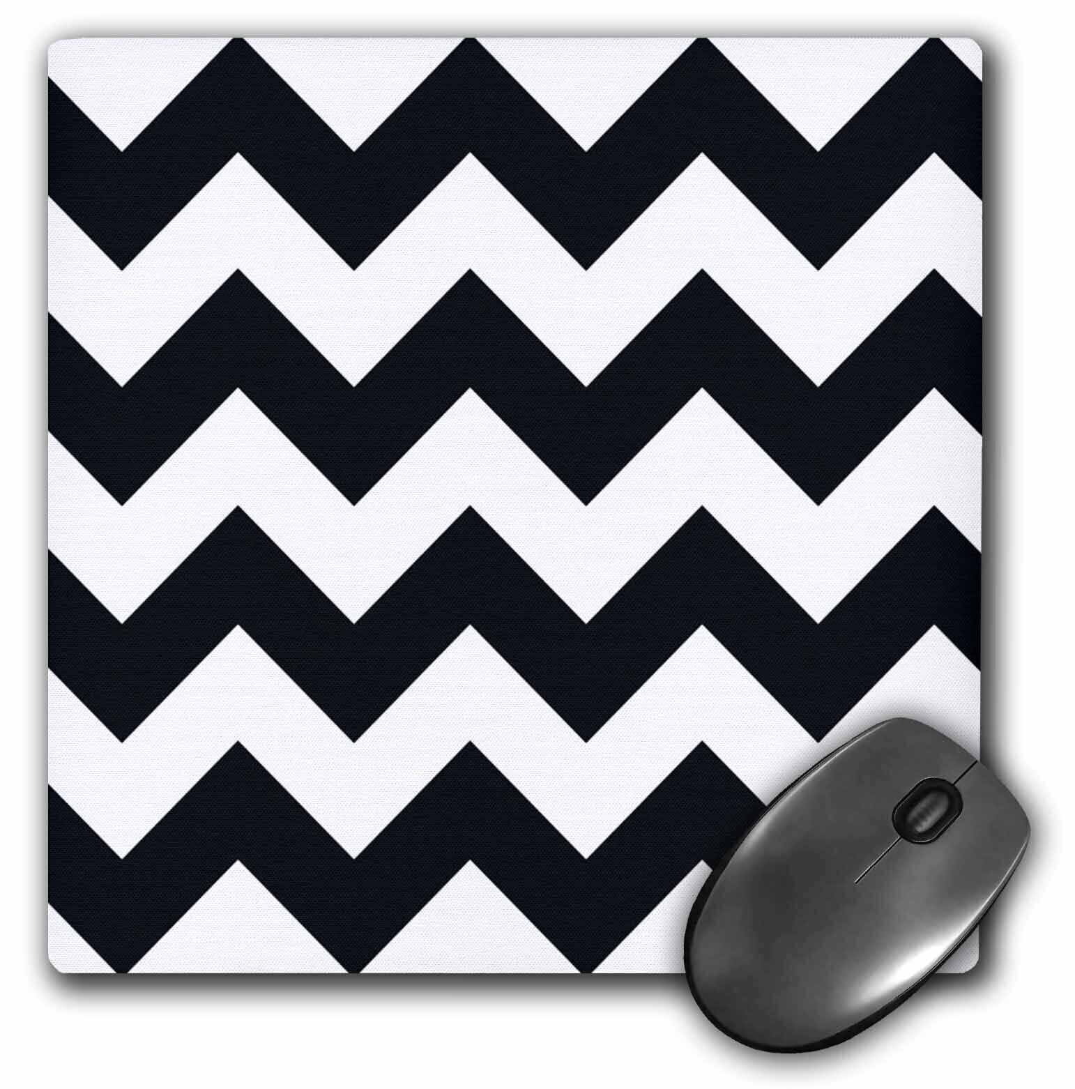 3dRose Black and white chevron pattern MousePad