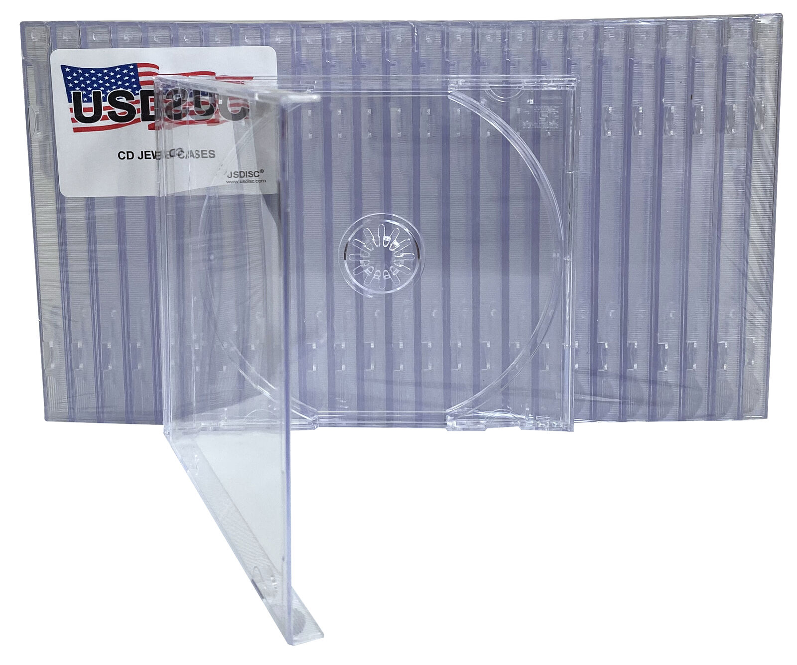 USDISC CD Jewel Cases Standard 10.4mm, Single 1 Disc (Clear) Lot