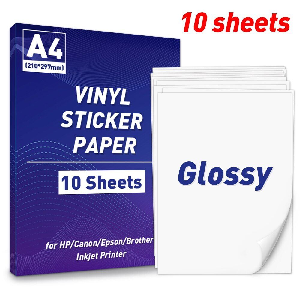 A4 Paper Sheets Adhesive Printable Label Sticker Paper Glossy for Inkjet Printer