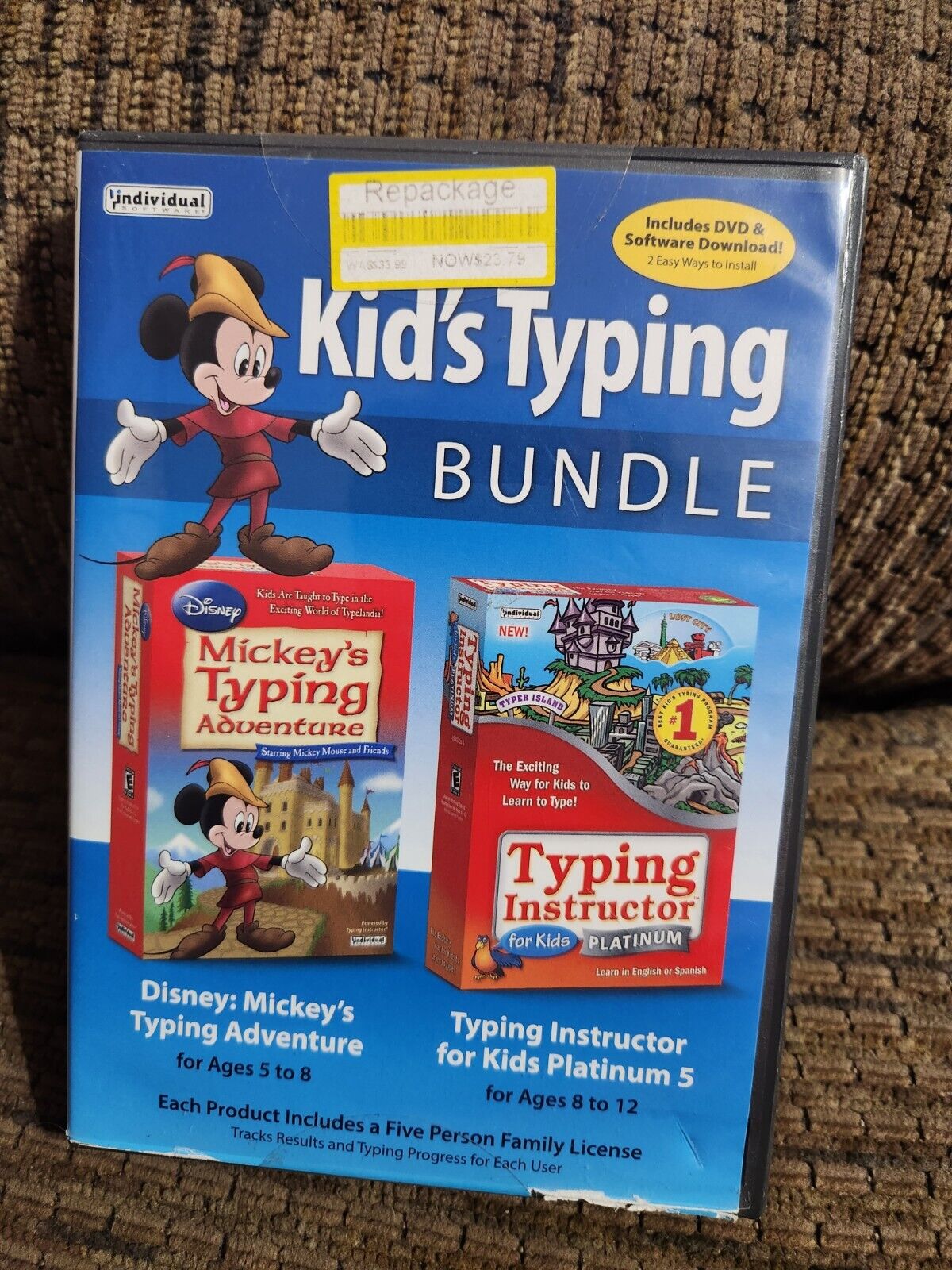 Kid's Typing Bundle Disney Mickey’s Typing Adventure & Typing Instructor DVD/DL