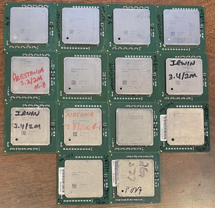Lot of 14 - Vintage Intel Xeon Engineering Samples ES Qualifiers