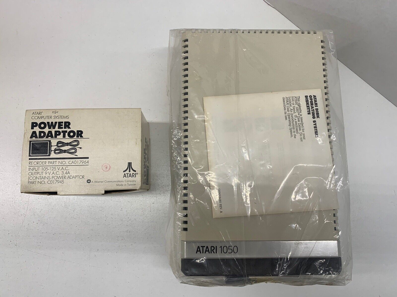 Sealed Atari 1050  Disk Drive w/ CA017964  Power Adaptor