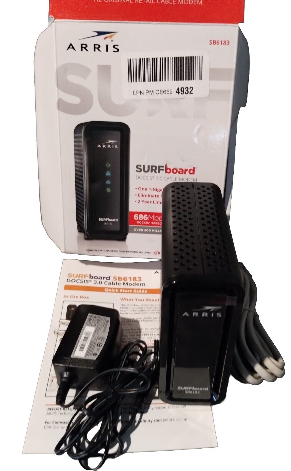 ARRIS SURFboard SBG7600AC2 Cable Modem & Wi-Fi Router - Black