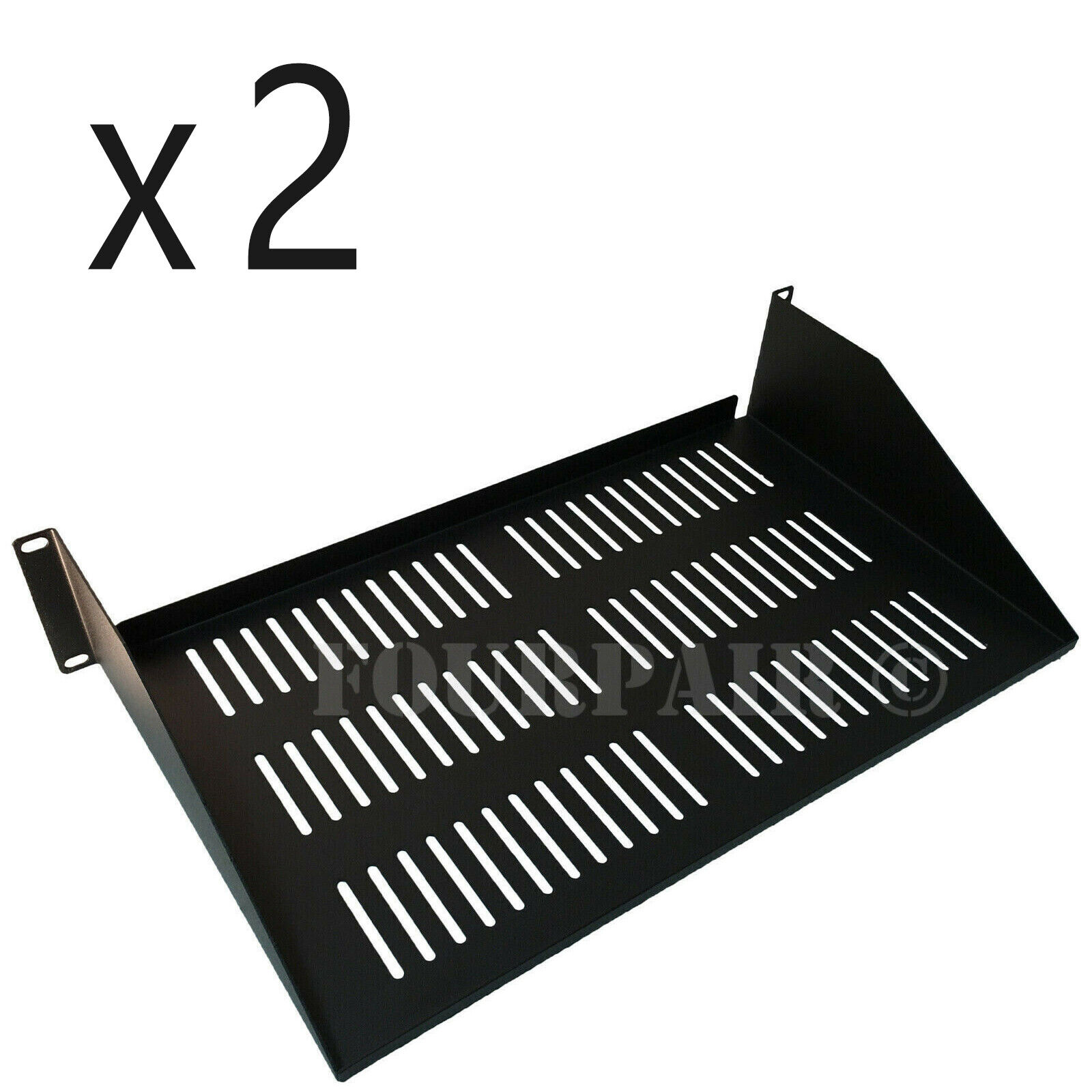 2 Pack Vented Cantilever Rack Mount Steel Keyboard Server Shelf 19