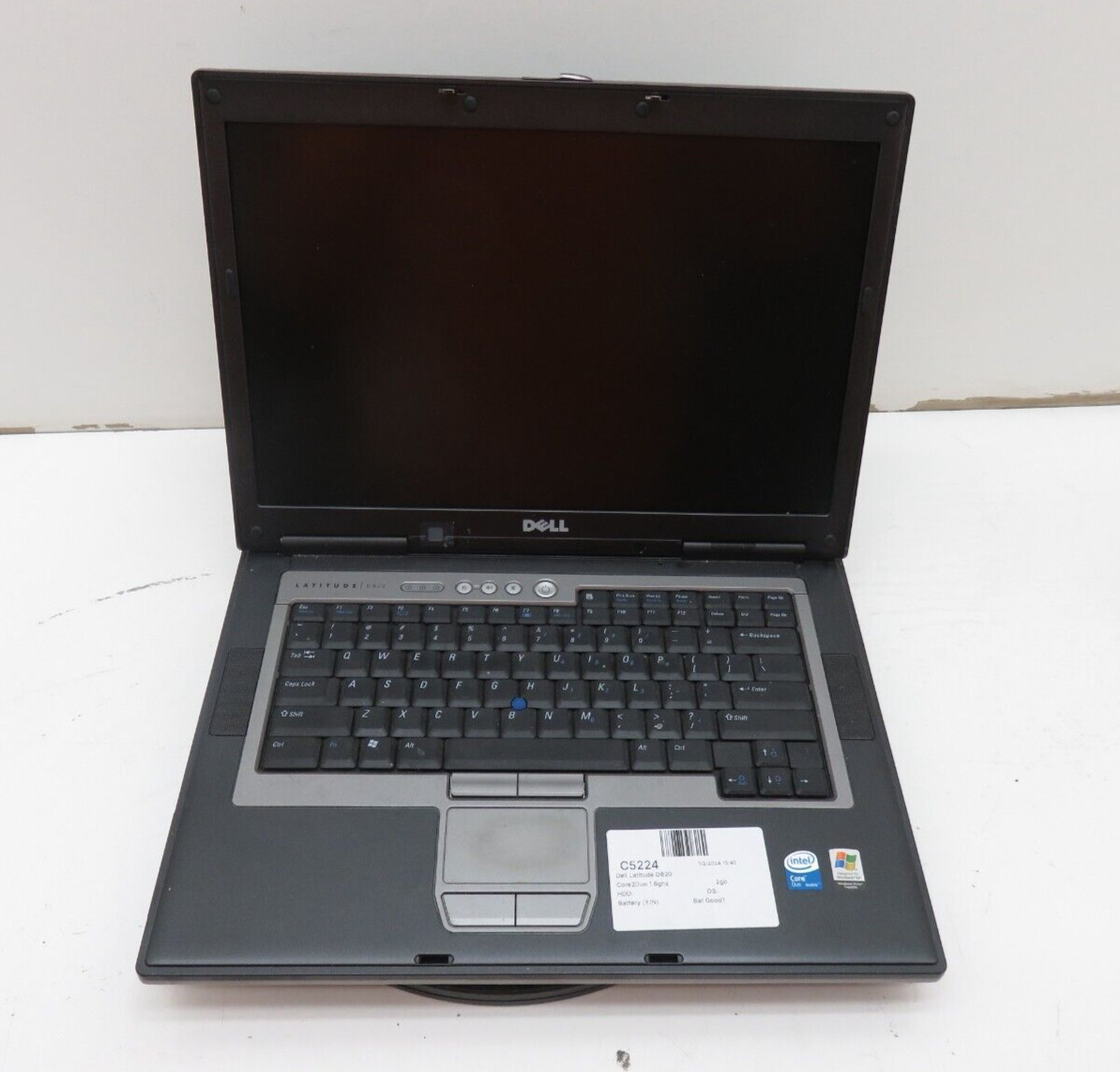 Dell Latitude D820 Laptop Intel Core 2 Duo 2GB Ram No HDD or Battery -Dim Screen