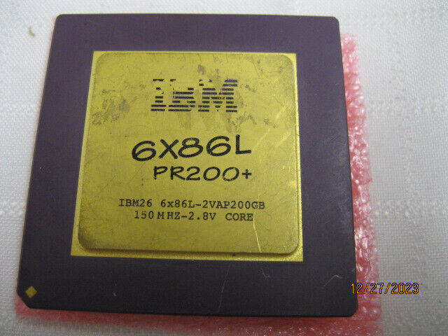 Vintage IBM 6x86L PR200+ 2VAP200GB Socket 7 150MHz Gold CPU Processor