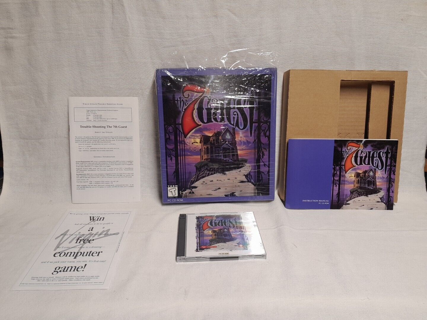The 7th Guest PC CD-ROM in Big Box - Vintage Software - Gaming 1992 Virgin