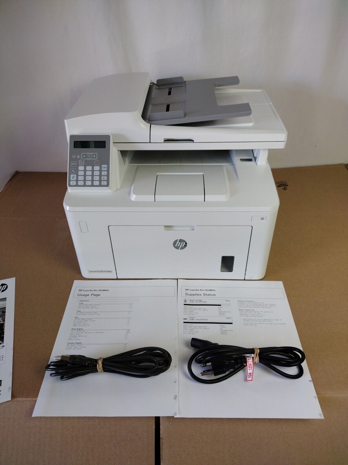 HP Laser Jet Pro MFP M148fdw All-In-One Printer w/Toner Near Mint Only 303 Pages