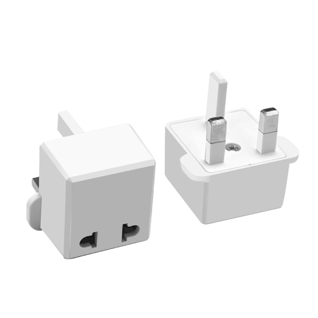(White-2pcs) US/EU to UK Plugs Adapter EU to UK Plugs Power Converter Plugs 2...