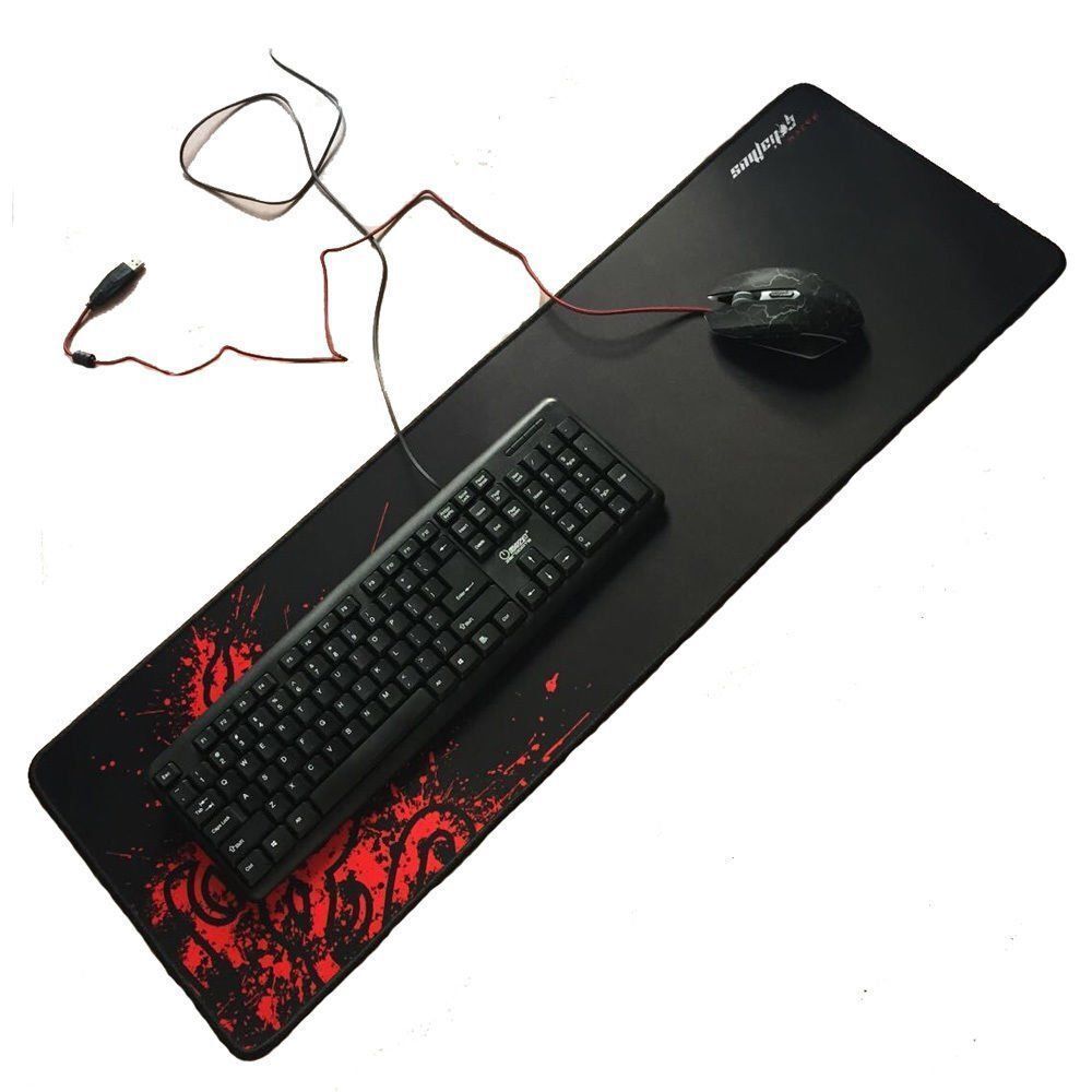 New Large Mouse Pad Extended Gaming XXL 900x300mm Big Size Desk Mat Black & Red