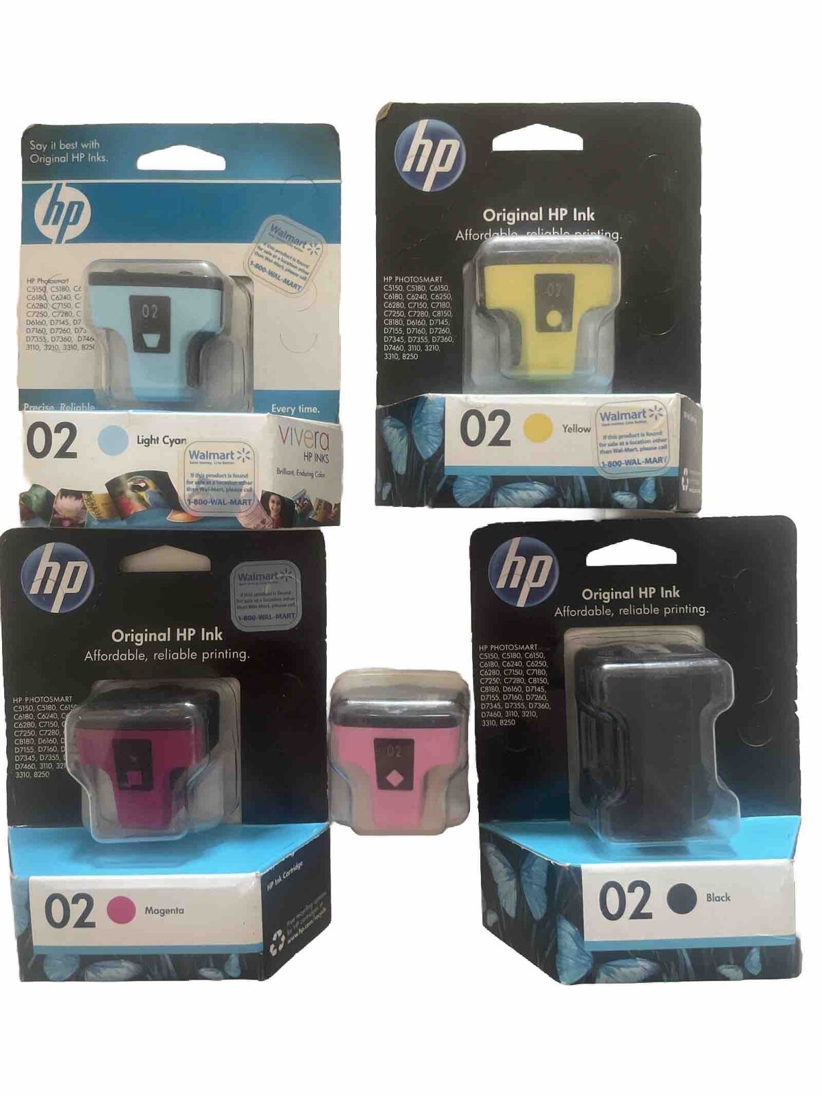 New HP 02 Ink Cartridge Lot Multiple Colors OEM Photosmart Rare Expired