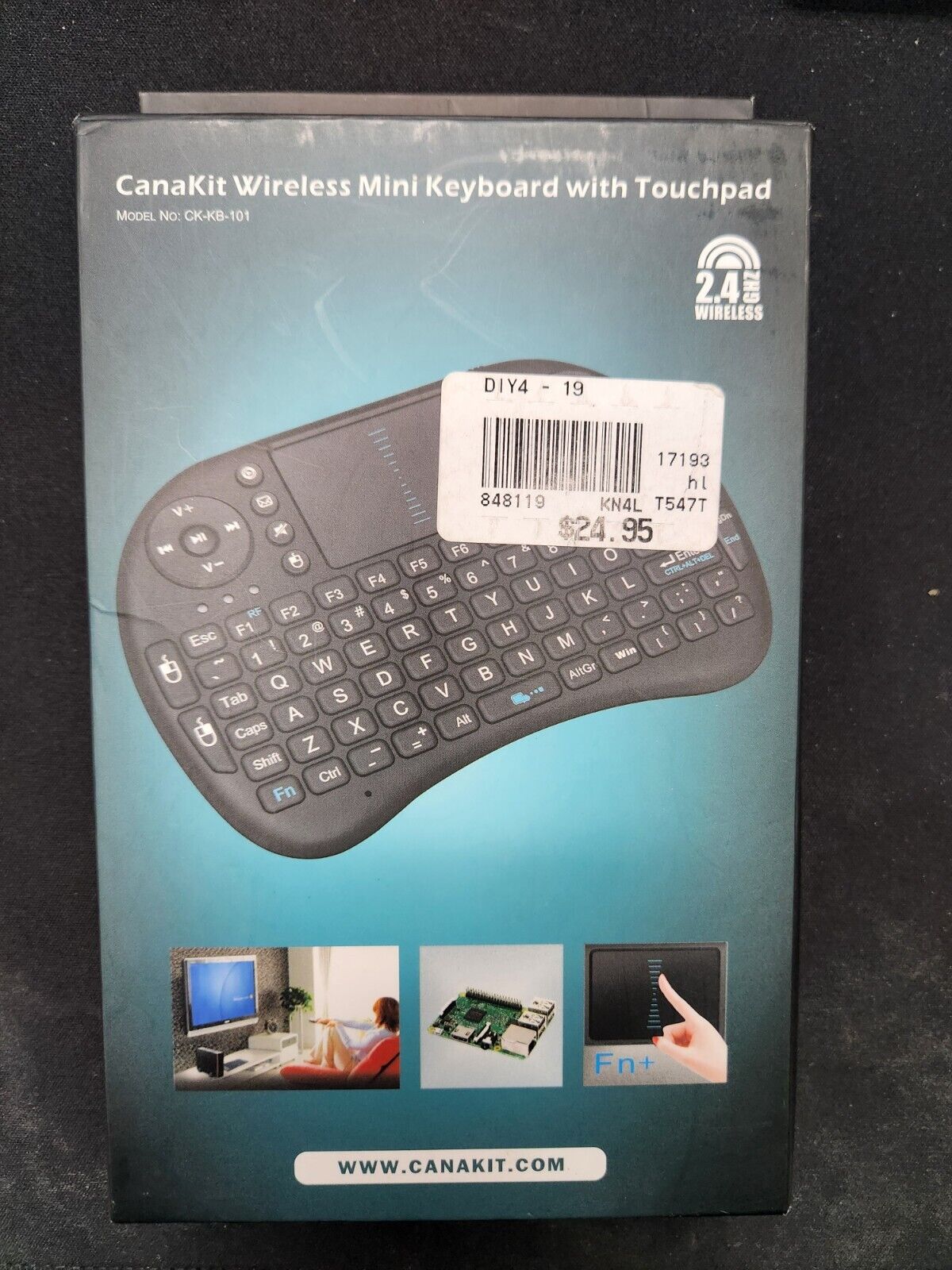 CanaKit Mini Wireless Keyboard with Touchpad CK-KB-101