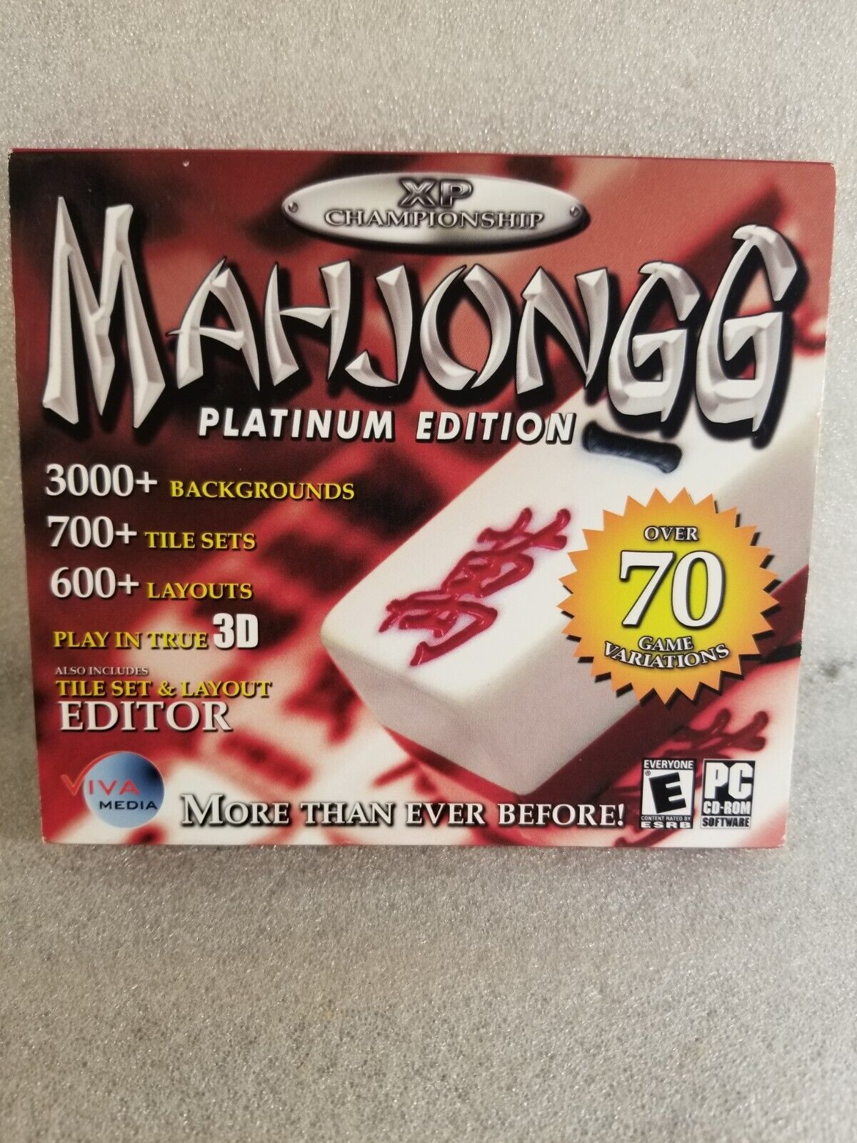 Mahjongg Platinum Edition PC 2004 CD-ROM - 70+ game variations