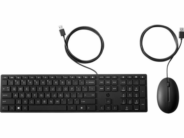 HP Wired Desktop 320MK Mouse and Keyboard - Black (9SR36UT#ABA)