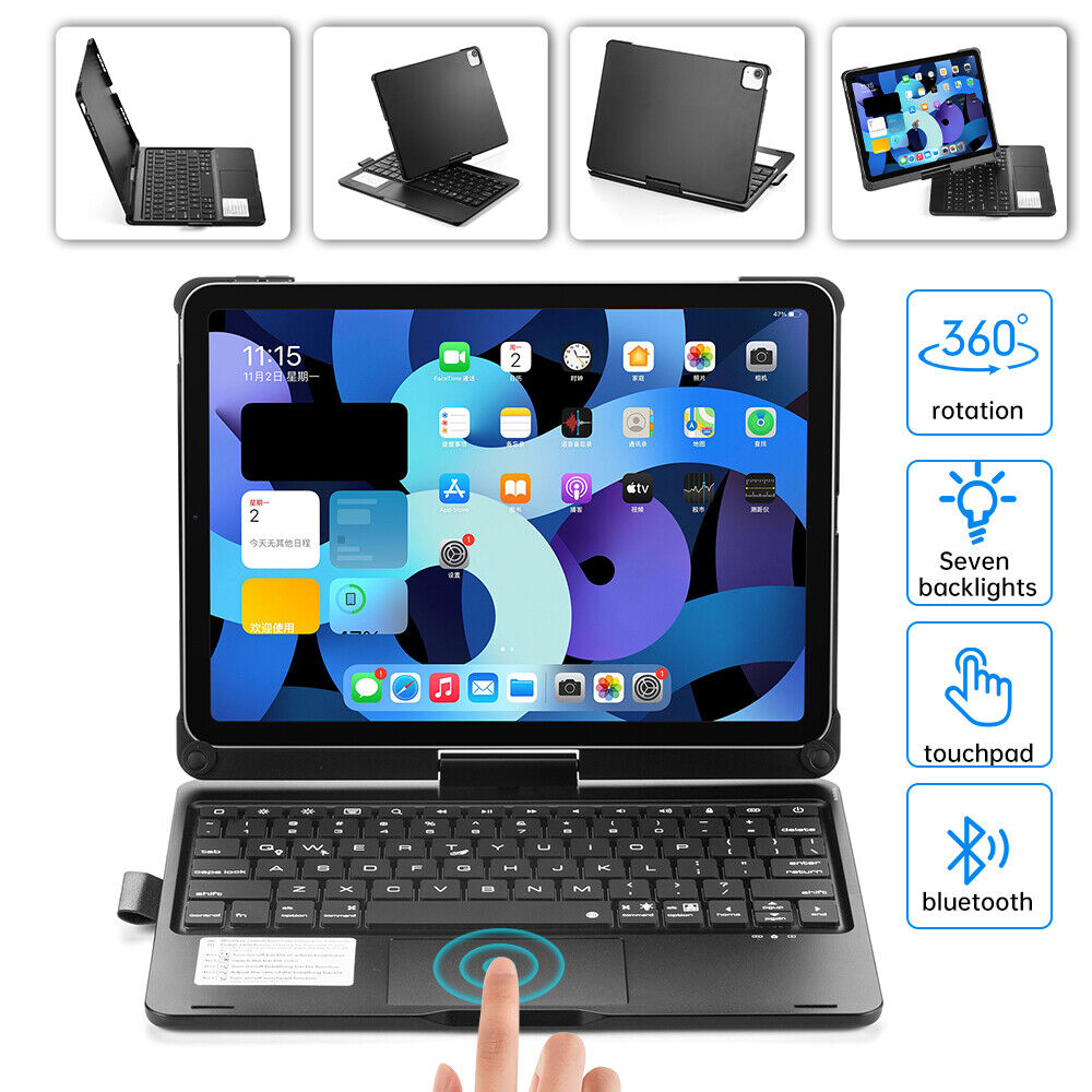 Smart Case with Touchpad Keyboard Cover For iPad 7/8/9th/10th Gen Air 4 5 Pro 11
