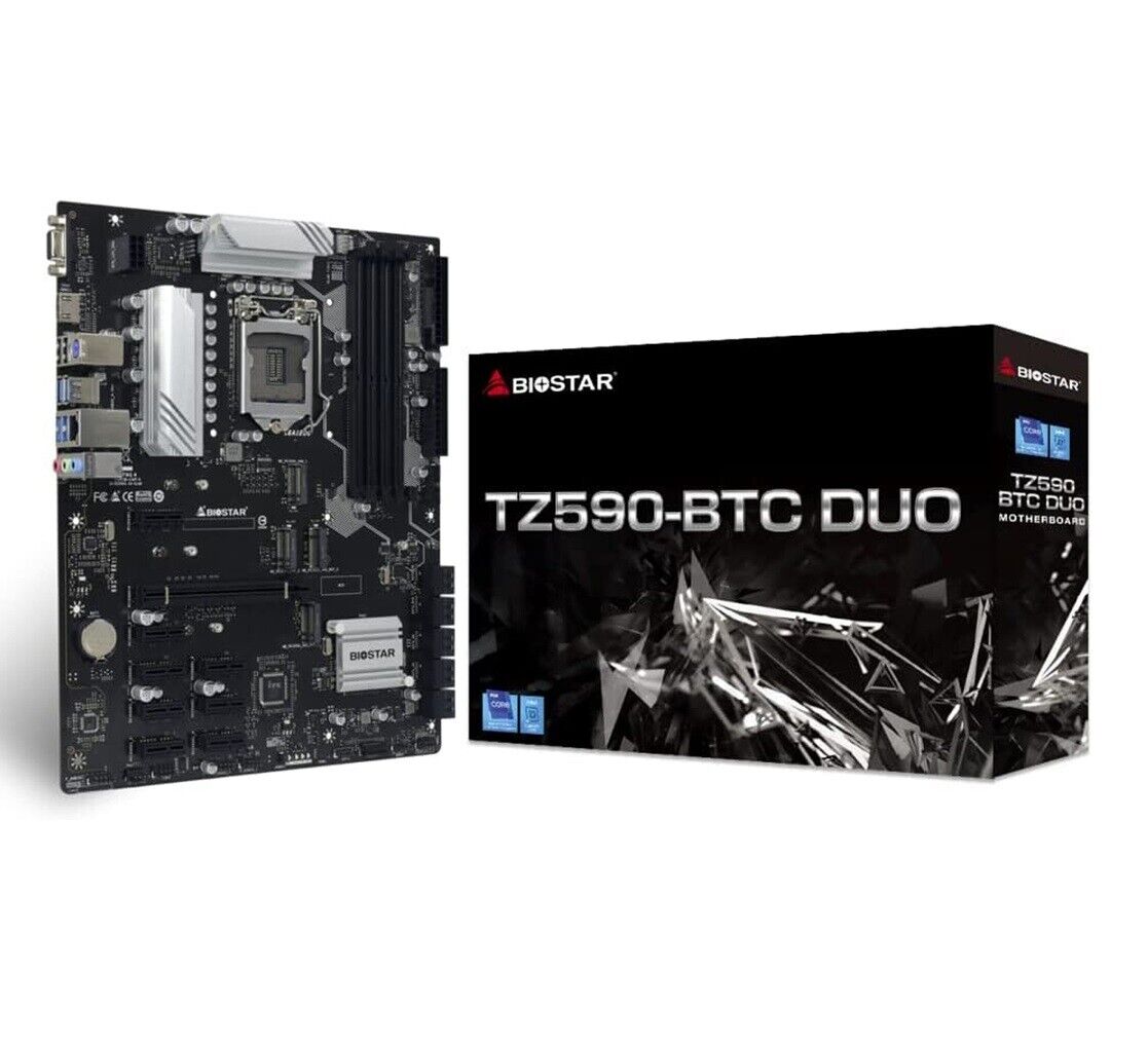 Open Box - Biostar TZ590-BTC Duo (Intel 10th and 11th Gen) LGA 1200 Motherboard