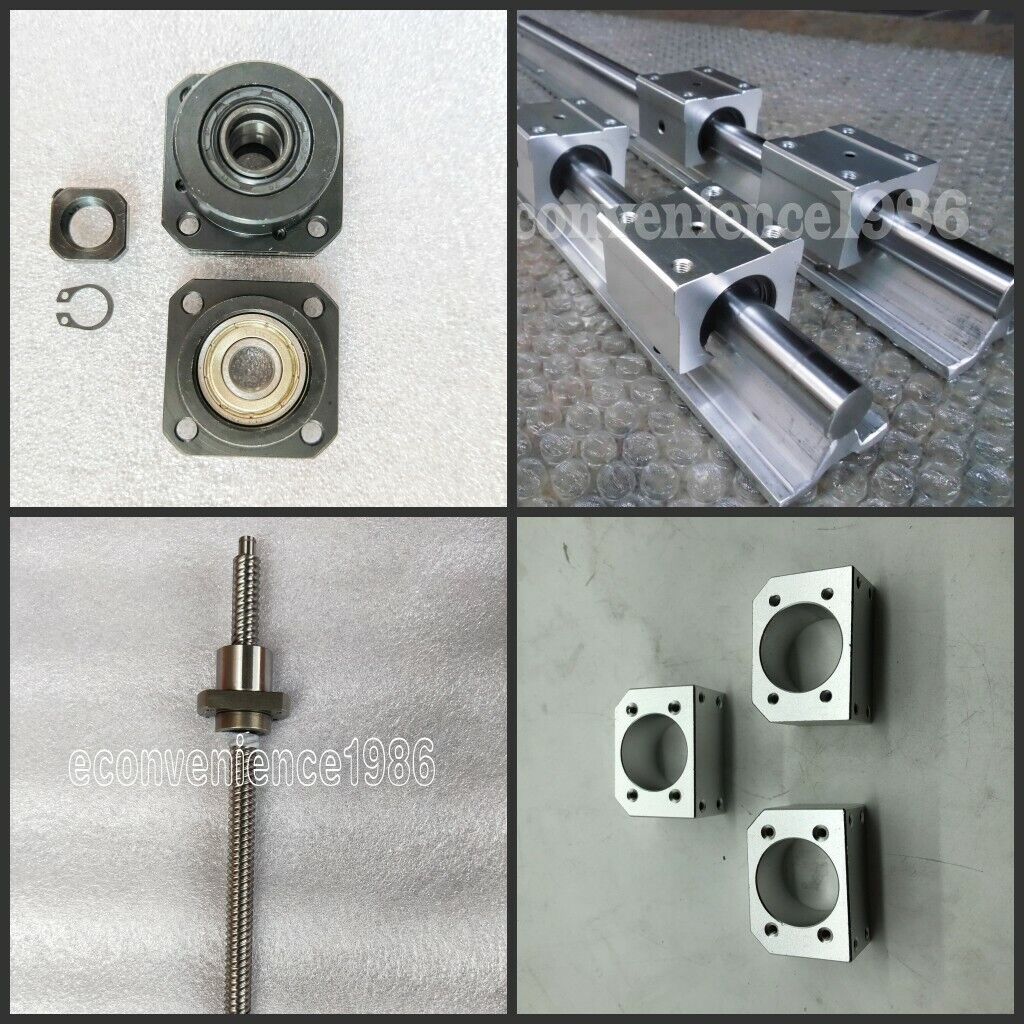 SBR16-2000mm Linear rail&SFE1616-2000mm Ballscrew&FF12/FK12&8*10mm Coupling Kit