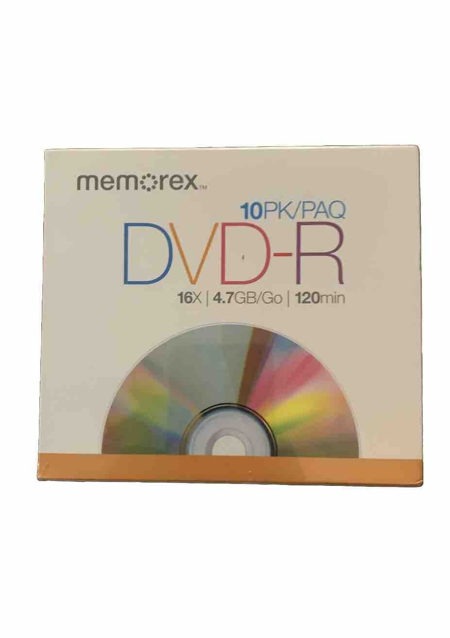 New Memorex DVD-R 10 Pack in Jewel Cases Factory Sealed 16× 4.7 GB/Go 120 min
