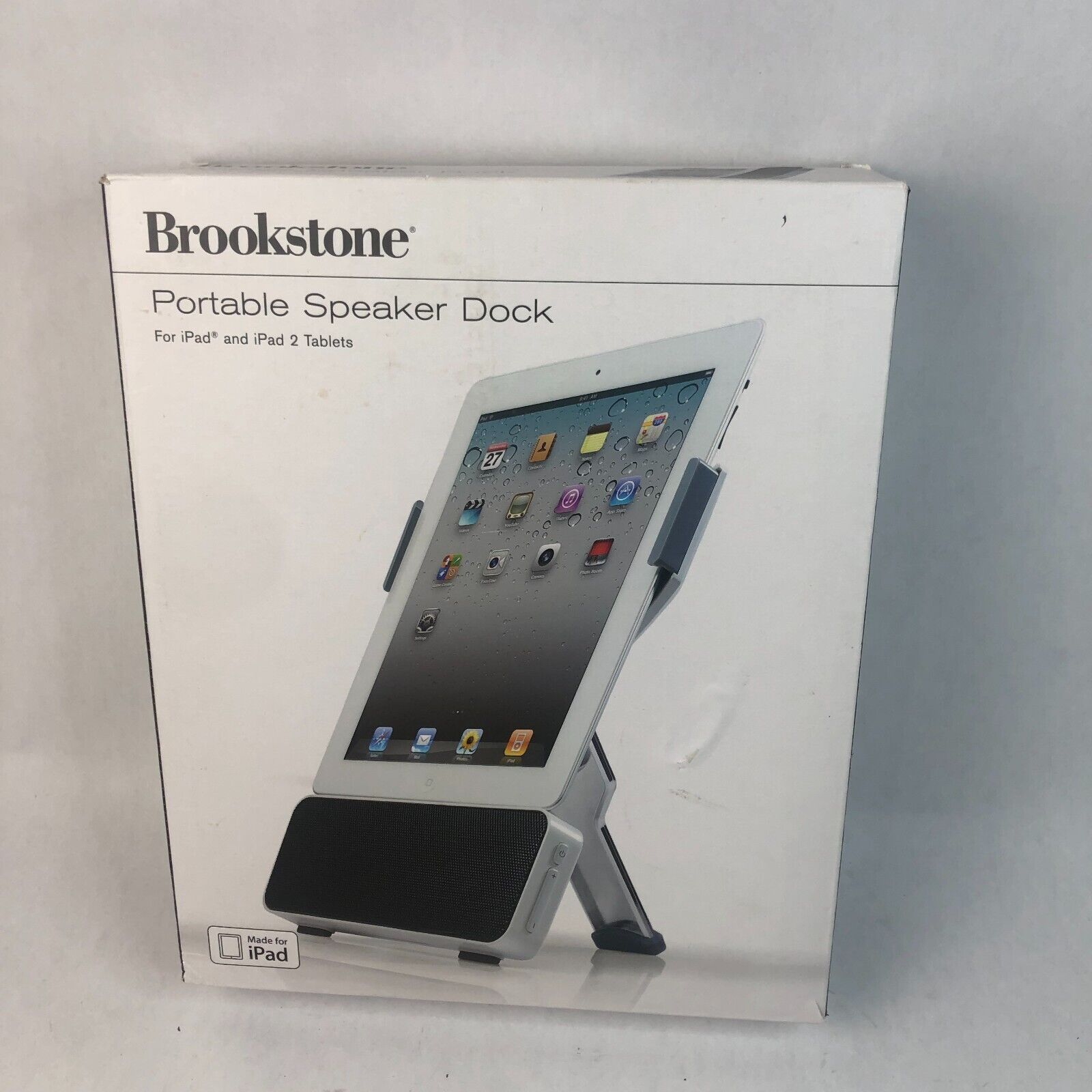 Brookstone Portable Speaker Docking Station for apple iPad and iPad 2  Preowned