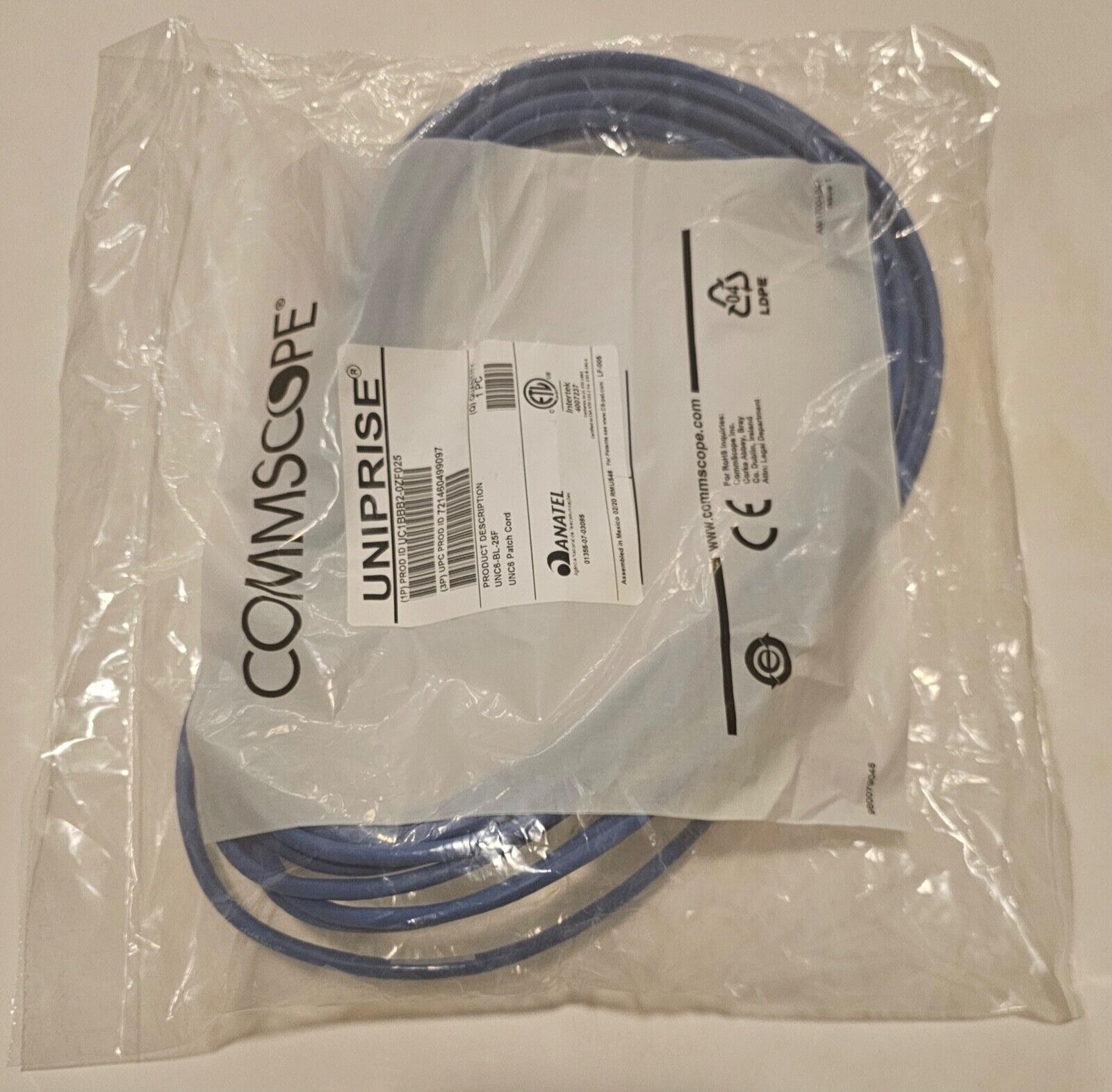 10 Pack of 25ft RJ45 CAT5e Ethernet Patch Cable - Blue - 25 Feet