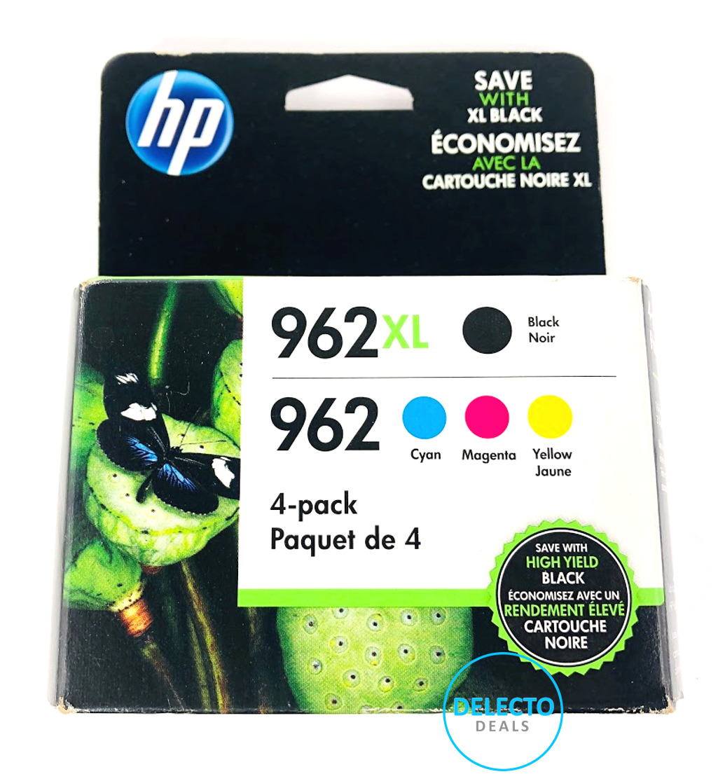 GENUINE 4-PACK HP 962XL BLACK & 962 COLOR INK OFFICEJET PRO 9010 SEALED Box