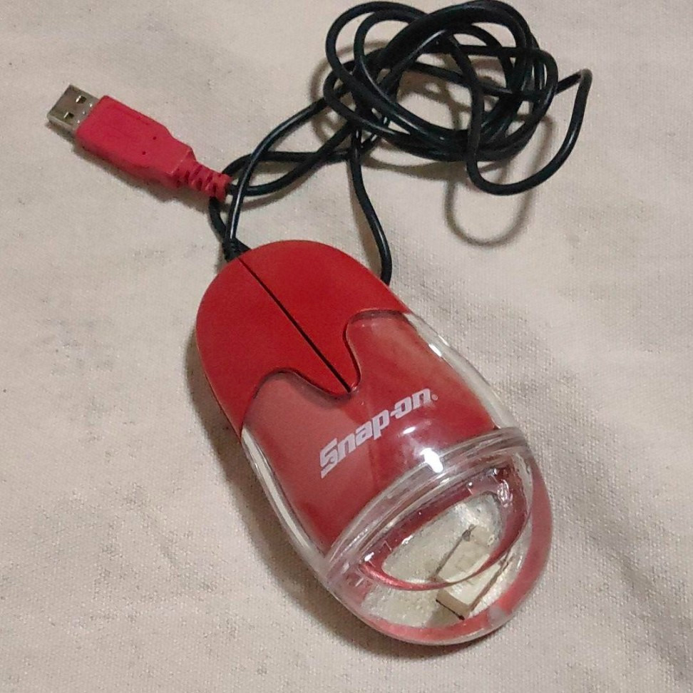 Snap-on PC Computer Wired Mouse Red Track Car Object Very Rare Discontinued JPN