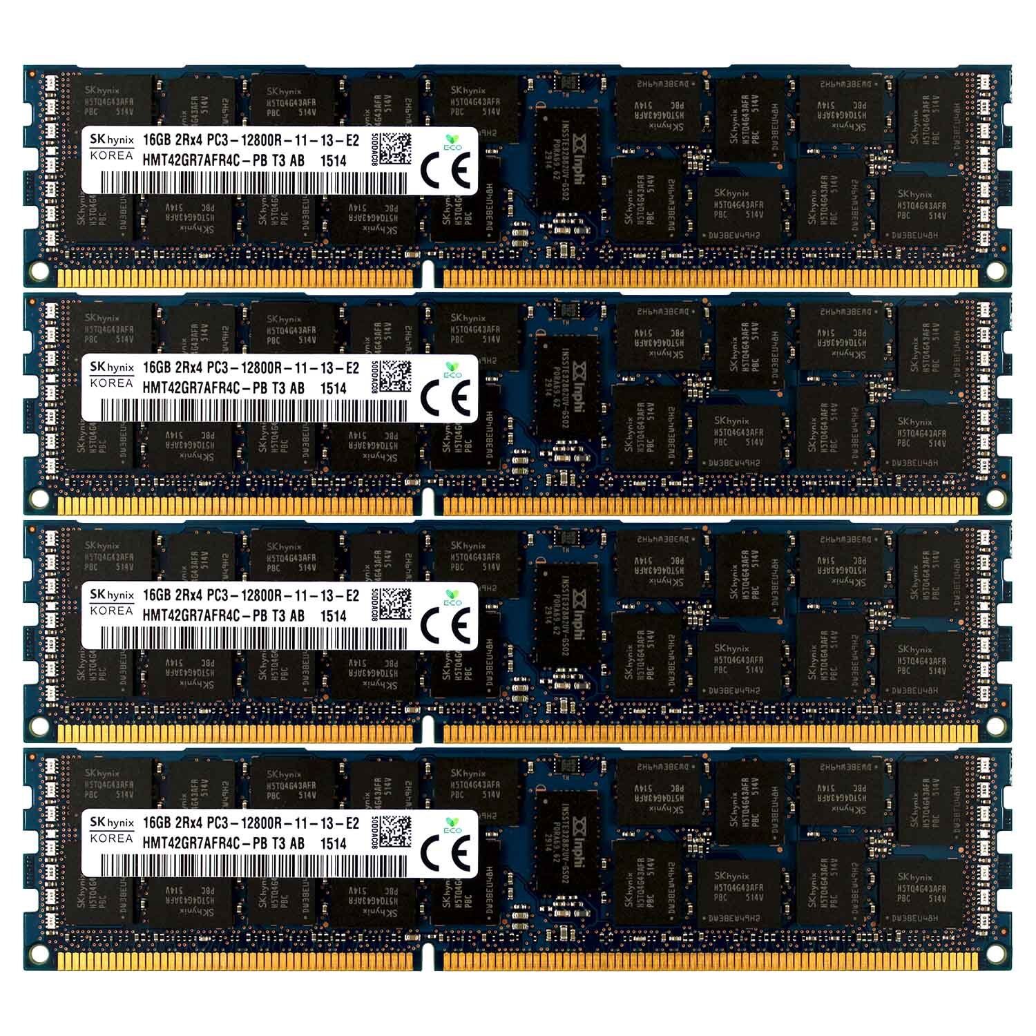 PC3-12800 4x16GB DELL POWEREDGE R320 R420 R520 R610 R620 R710 R820 Memory Ram