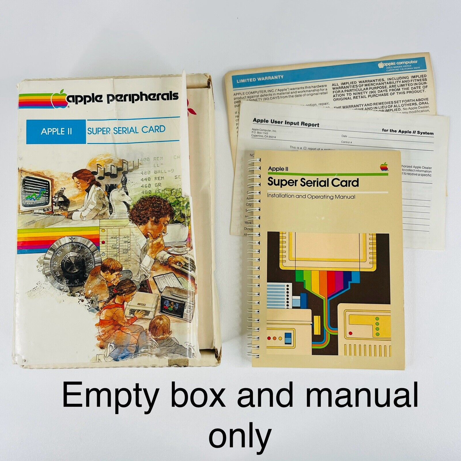 *Empty Box & Manual Only* Apple II Super Serial Card Box + 1981 Manual (NO CARD)