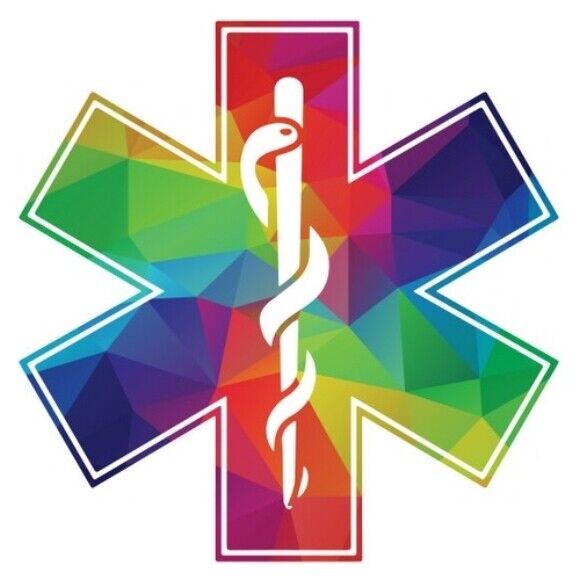 EMS Star of Life Multi Colored Sticker Decal (Select your Size)